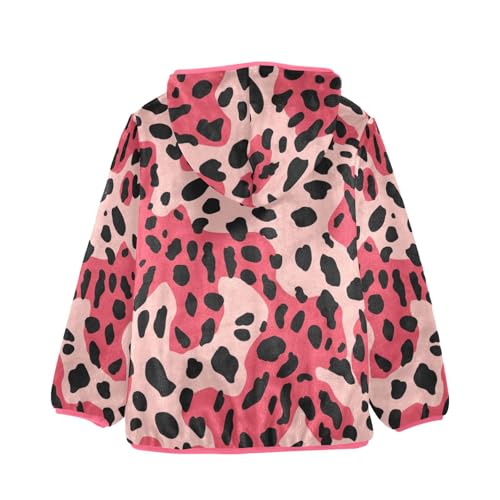 Red Black Spotted Print Girls Fleece Jacket Girls Fall Jacket Girl Coats Zip Up Hoodie Children Sherpa Warm Outerwear 2-10T2