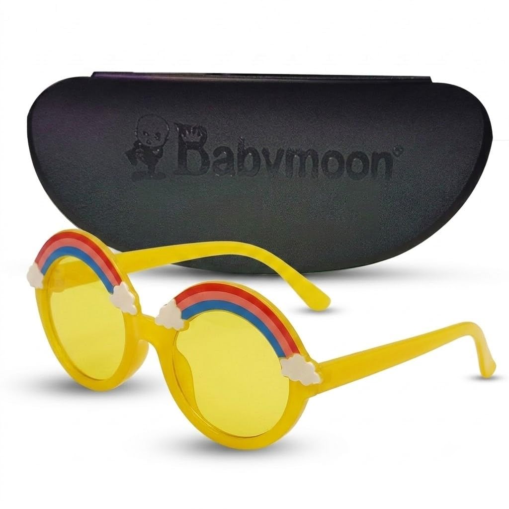 BabyMoon Kids Unicorn Shaped Summer Sunglasses Goggles For Baby Girls & Boys | 2-8 Y | Yellow-image-28