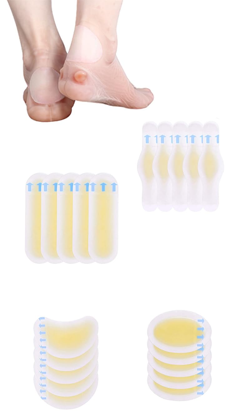 Sweet seven 20Pcs Waterproof Blister Pads with Gel Guard - Blister Bandages for Fingers, Toes, Forefoot, and Heel - New Material Blister Cushions for Effective Prevention