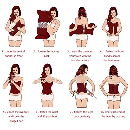 Sayfut Pvc Leather Steampunk Gothic Wasit Trainer Underbust Corset Bustier S, Black #TOP4