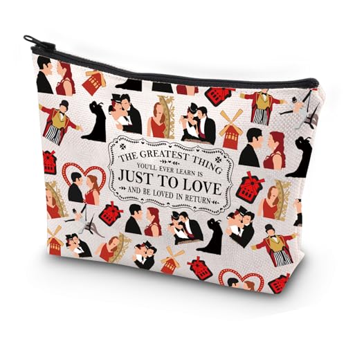 JYTAPP Moulin Musical Makeup Bag The Greatest Thing You'll Ever Learn Is Just To Love And Be Loved In Return Cosmetic Bag for Fans, Beige