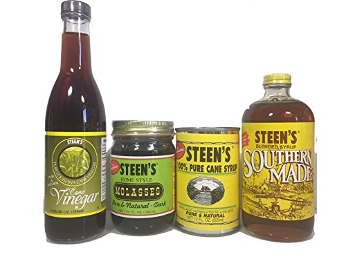 Steen's Syrup 4 Piece Variety Pack - Cane Vinegar, Molasses, Cane Syrup, and Sourthern Made Syrup