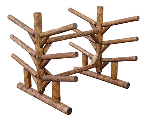 Log Kayak Rack - 6-Place SUP Paddle Board, Surfboard Rack - Canyon Brown