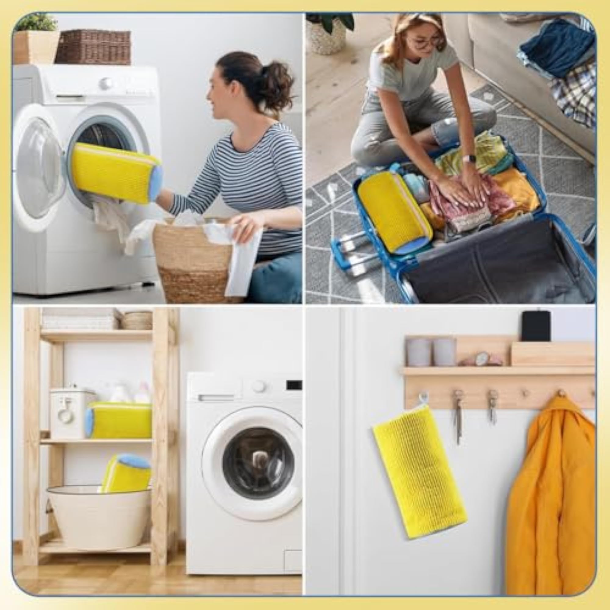 Shoe Washing Machine Bag with Hidden Side Zipper, Reusable