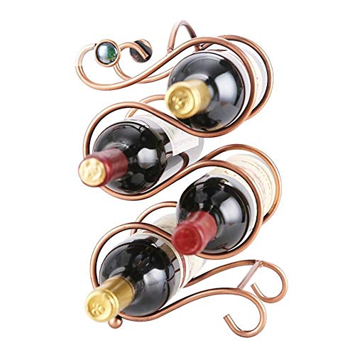 Soporte de vino de hierro para 4 botellas miniatura 1