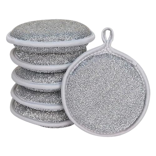 Esponjas para lavar platos, esponjas reutilizables de alambre de acero para colgar, 6 paños de cocina resistentes a los arañazos, paños de limpieza multifuncionales para cocina, restaurante