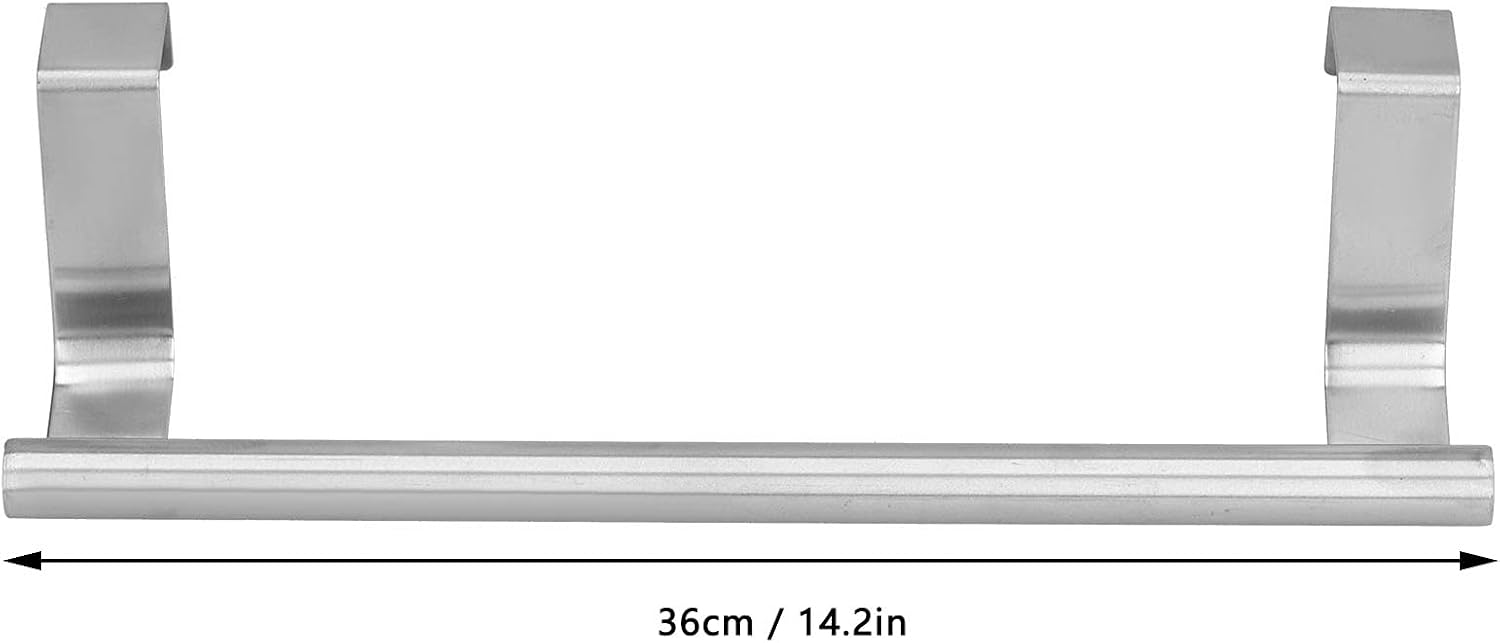 2PCS Metal Towel Bar Kitchen Cabinet Towel Rack Hang on Inside or Outside of Doors Kitchen Cabinet Towel Holder for Hand Towels Dish Towels Tea Towels(36cm)