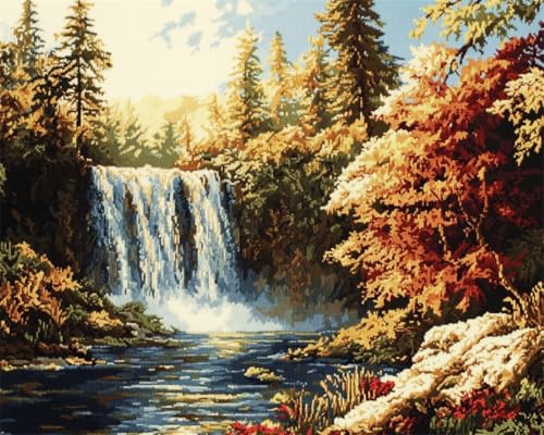 Kit de broderie de perles cascade de 50x60cm avec toile 9CT pour débutant