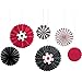 Casino Printed Paper Fan in Assorted Sizes Hanging Party Decoration, Pack of 6.