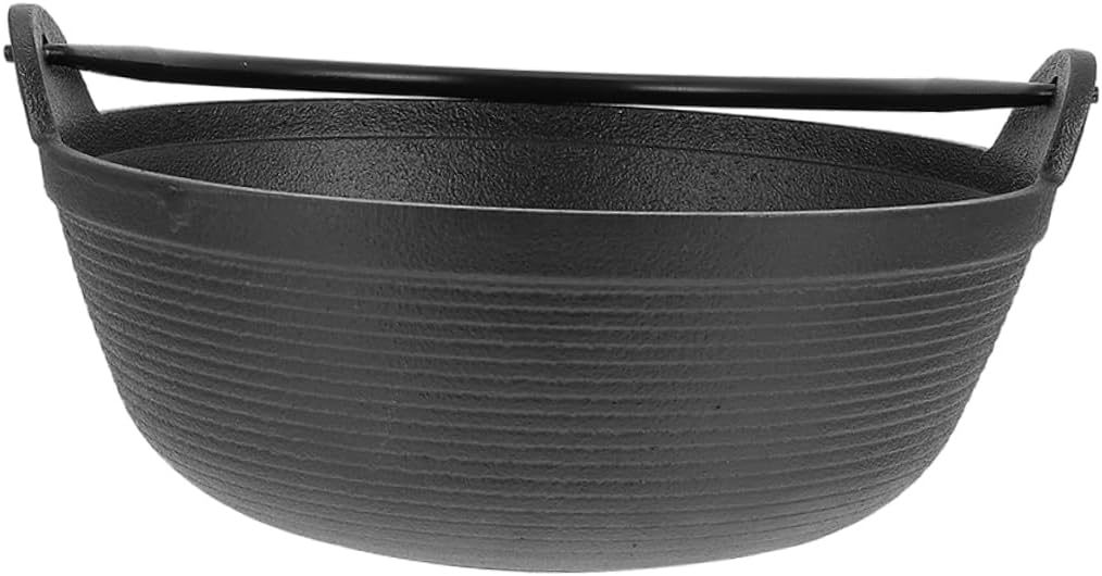 Outdoor Cast Iron Cauldron Pot for Camping and Picnics Portable Cooking Pot for Family Meals Versatile Cast Iron Cookware for Stews and Soups for Outdoor Cooking