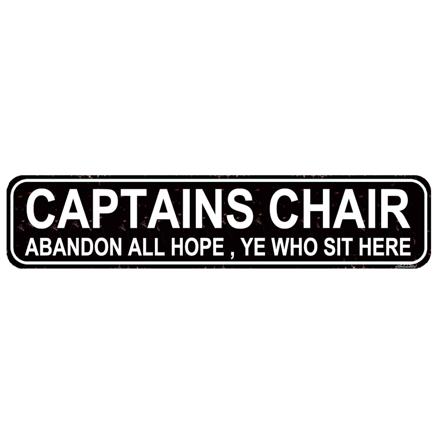 Captain's Chair Metal Sign - Funny Nautical Wall Decor,4x16 Inch Boat & Pirate Themed Plaque for Pontoon or Ship
