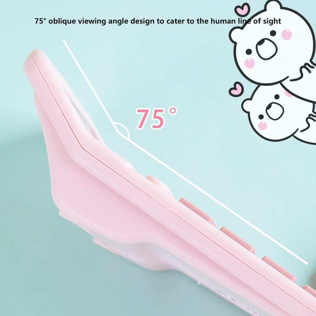 Creative 12 Digit Display Calculator,Battery Solar Dual Power,Pink Sensitive Big Button Desktop Calculator,for School,Student,Girl Gift (Color : Pink, Size : 4.7X5.9inchs) (Blue 4.7X5.9inchs)