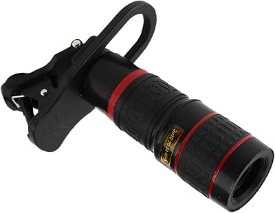 20X Telephoto Lens,20X Long Focus Zoom Telephoto Lens with Clip for Smart Phone Tablet PC Black