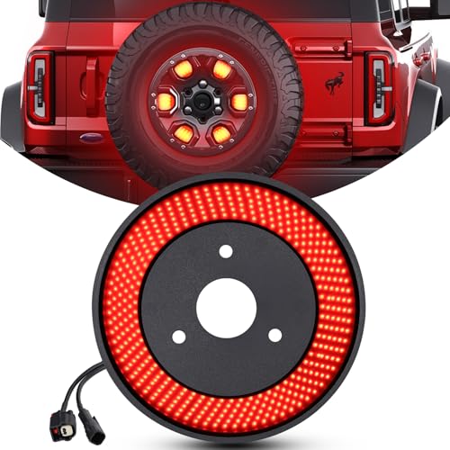Spare Tire Brake Light Compatible with Ford Bronco 2021 2022 2023 2024 2/4 Doors,Plug & Play, Red 3rd Third Brake Light,Spare Wheel Light Compatible with Ford Bronco Accessories
