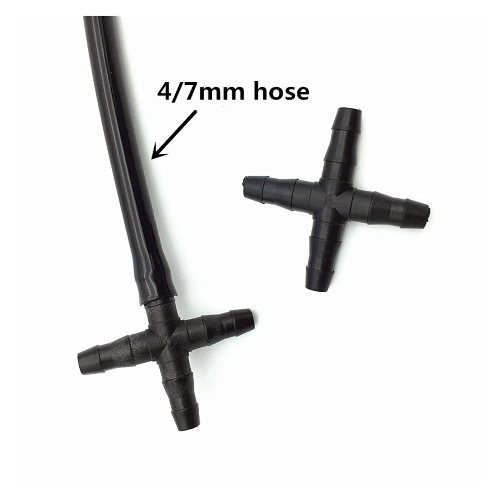 Quality Connettore a 4 Vie con Raccordo Incrociato Tubo da 1/4 di Pollice Adatto for l'irrigazione del Giardino Attacco rapido 300 Pezzi Durable