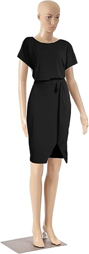 Ruesleag Maniquíes masculinos femeninos de 69 pulgadas, vestido de cuerpo completo, forma de torso, maniquí desmontable de plástico ajustable,