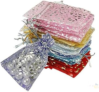 25 Pcs Drawstring Organza Gift Bags Jewelry Pouch Packing Storage Sacks for Wedding Party Birthday Christmas Jewelery DIY Craft (Color Random)
