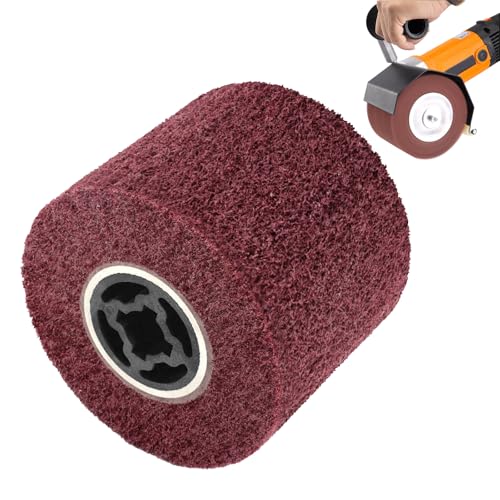 Leikurvo Spazzola in nylon: 120 grani, spazzola per lucidatura, spazzola per levigatura, rosso, adatto per macchina da disegno e levigatrice, Materiale: nylon