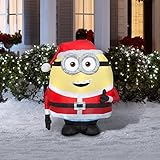 Gemmy Christmas Airblown Inflatable Minion Otto in Santa Suit, 3 ft Tall, Yellow