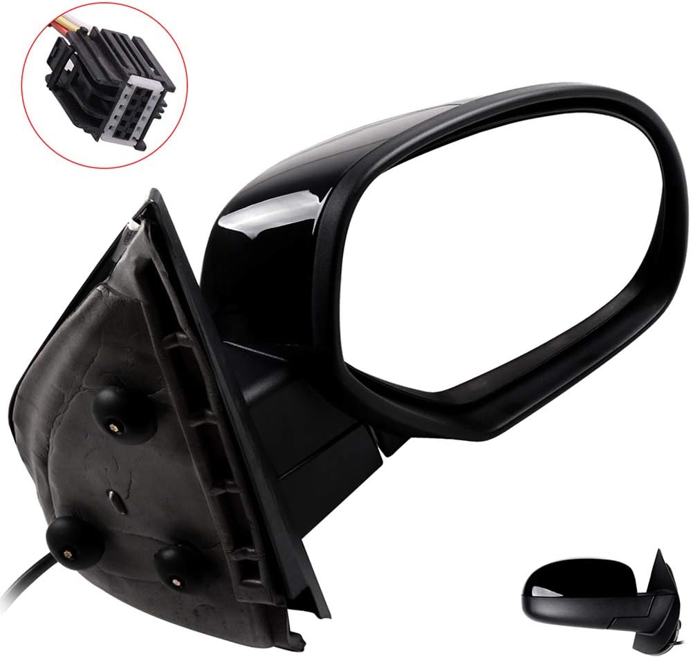 ECCPP Replacement fit for 2007-2013 For Chevy Avalanche 1500，2008 2009 2010 2011 2012 2013 FOR GMC Sierra 1500 Heated Power Black Textured Door Mirror Passenger Side Mirror