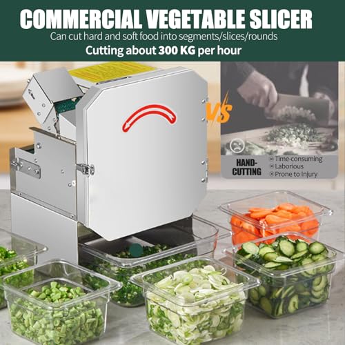 Cortadora eléctrica de vegetales con grosor ajustable miniatura 2