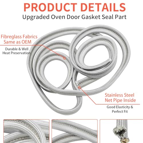 WB4K1 Cosamatcozon Upgraded Oven Door Gasket Seal (Approximate Length is 84.45") - Compatible with Some GE, Hotpoint and Kenmore Ranges or Ovens by Cosamatcozon - Used condition - Image 2