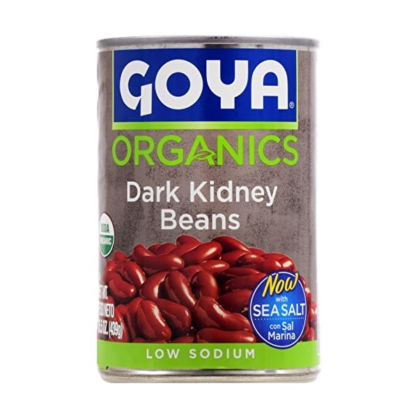 Goya Foods Organic Dark Red Kidney Beans, 15.5 Ounce (Pack of 24)