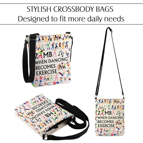 Image of Zumba Dance Gift Zumba When Dancing Becomes Exercise Crossbody Bag Zumba Lover Gift