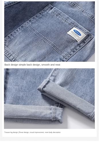 Men's Summer Thin Street Work Pants Elastic Waist Jogger Jeans Work Wear Clothing Denim Jeans3