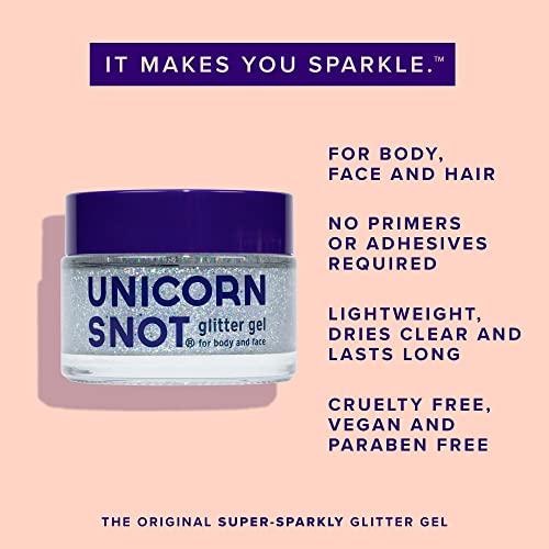 Unicorn Snot Holographic Body Glitter Gel For Body, Face, Hair - Vegan & Cruelty Free - 1.7 Oz (Disco) #TOP1