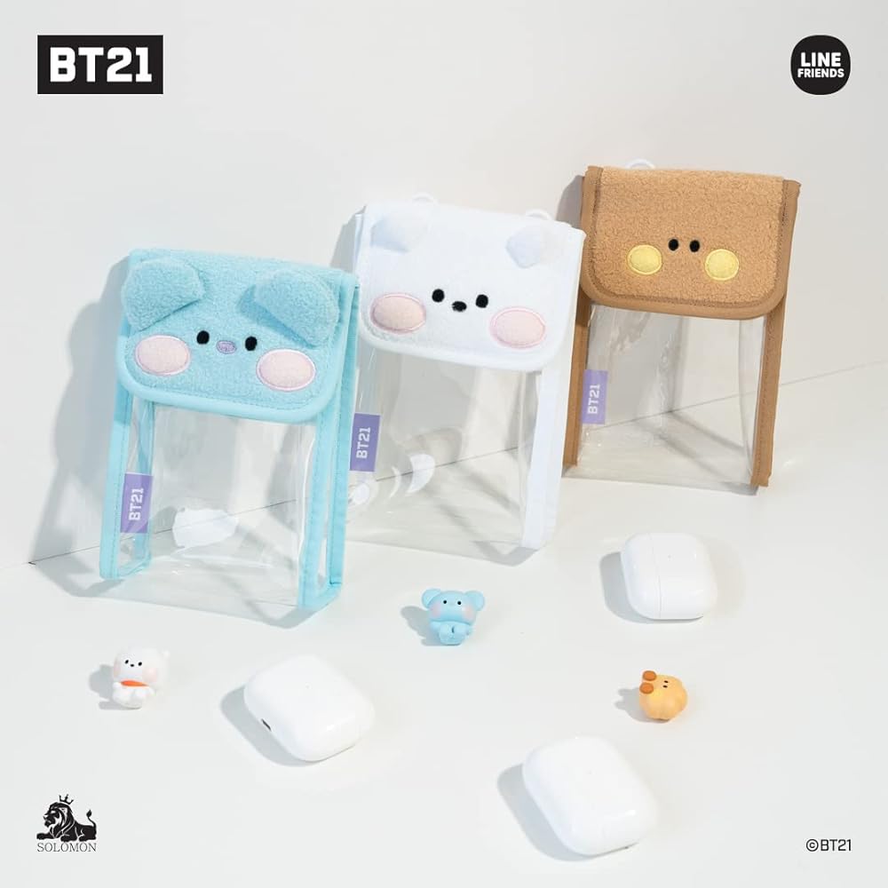 BT21 minini  PVCバッグ  ポシェット  スマホショルダー Amazon | ソロモン商事 BT21 minini PVCバッグ PVC BAG 透明