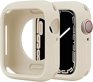 فكرة Fekra Compatible Apple Watch 45mm Case, Slim TPU Bumper Cover Anti-Scratch Protective Case Cover for Apple Watch Series 7 8 9 45mm Case (Starlight, 45mm)