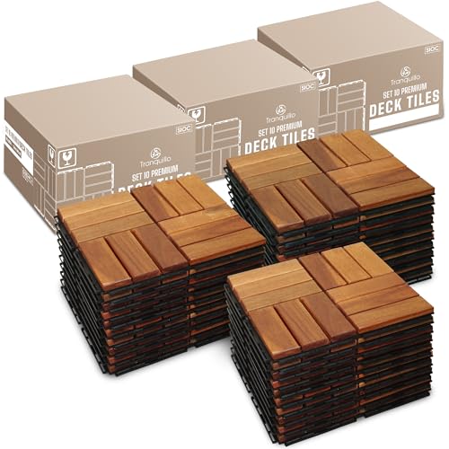Tranquillo Deck Tiles, 30 Pcs Patio Flooring - Natural