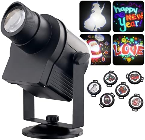 DragonX GOBO Projector IP65 Waterproof Free Customize Disc Indoor and Outdoor Moving Headlight 10W Lens Kit Landscaping, Wall Decoration, Home, Wedding