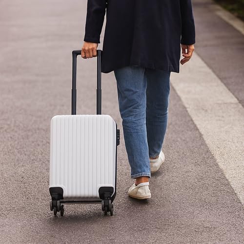 Valise de cabine blanche 45x30x21,5 cm en ABS avec 4 roues