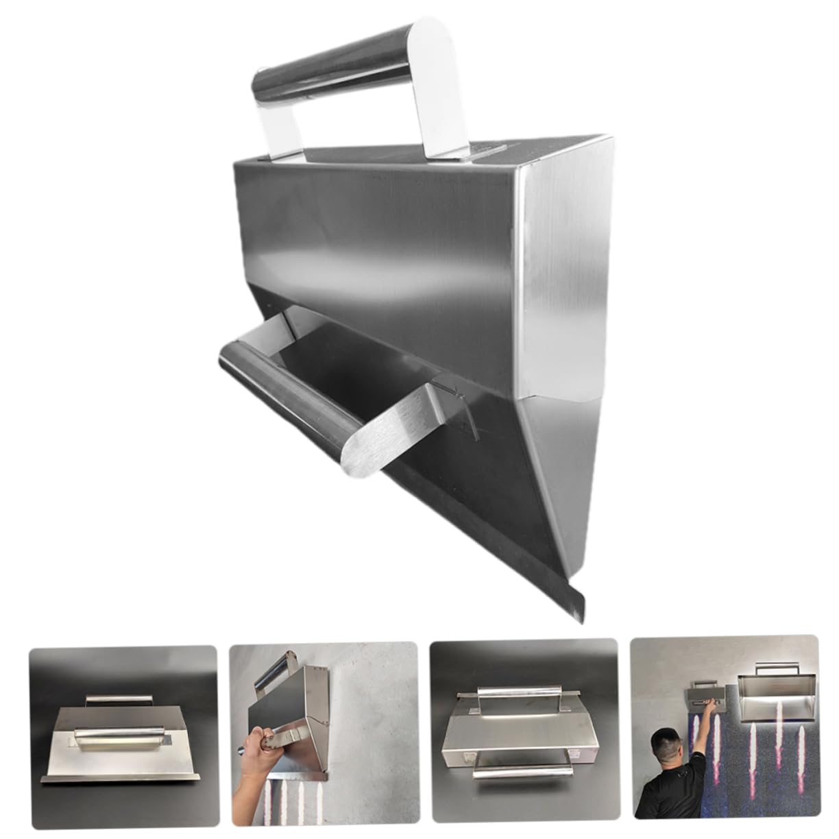 Lurrose Frattazzo per Rasatura in Acciaio Inossidabile, Attrezzo per Cemento e Lisciatura Pareti, Forma Unica, Uso Facile | Forma Unica, Design Ergonomico, Alta Resistenza e Tenacità, Lavori di Lisciatura Parete
