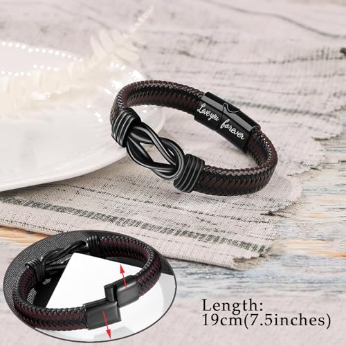 Pulsera de cuero para hombre como regalo de cumpleaños y aniversarios memorables 2