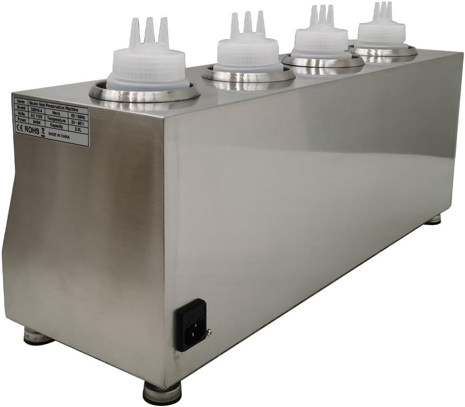 110V Cheese Sauce Warmer Jam Heat Preservation Machine 4Pot Cheese Chocolate Sauce Heater Electric Sauce Warmer