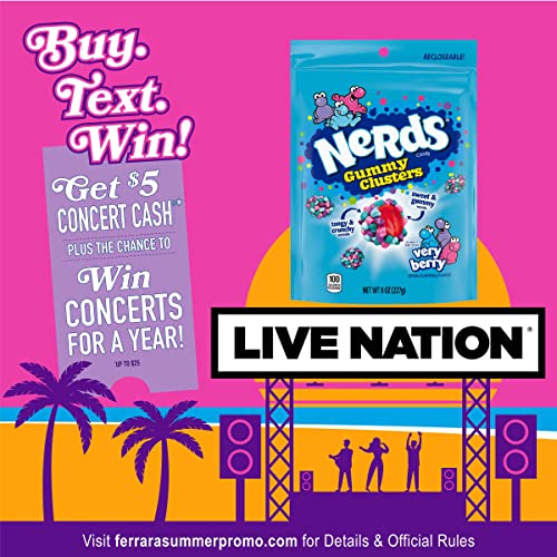 Nerds Gummy Clusters, Summer Candy, Very Berry, Resealable 8 Ounce Bag #TOP1
