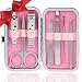 Manicure Pedicure Set Stainless Steel Nail Clippers Personal Nail Clipping Tools Portable Travel Grooming Kit with Snap-shut Case