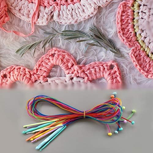 12 Pcs Tunisian Crochet Hook Set with Plastic Cable Ends for Crocheting Many Patterns and Projects