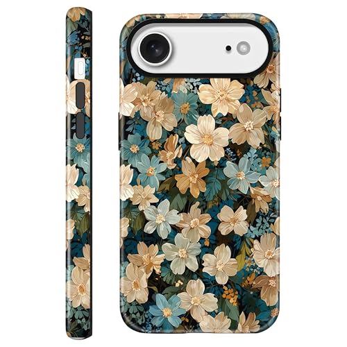 Coque iPhone 17 Air esthétique fleur vintage idéale en terrasse ou au bureau