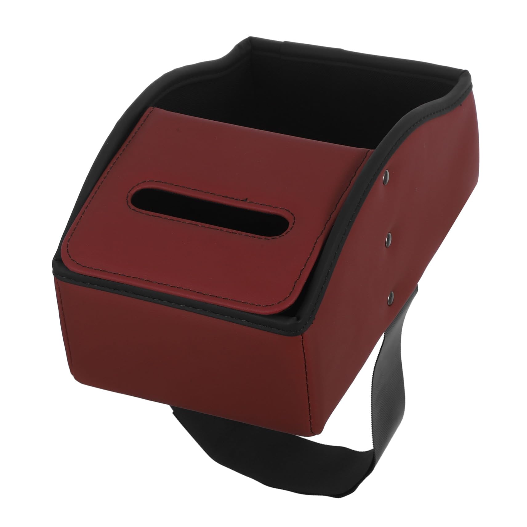 Scatola Porta Fazzoletti per Auto in PU Organizer Bracciolo Posteriore per Consolle Centrale Supporto per Tissues e Piccoli Oggetti Custodia Rosso Elegante e Pratica