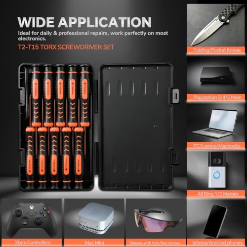 Torx Screwdriver Set with Case NEWFIX 10 Piece T2 T15 Small Security Bits T2 T3 T4 T5 T6 - image 3