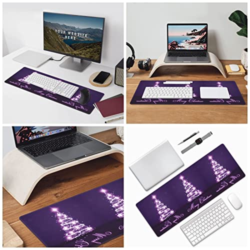 Tapis de souris imperméable violet grand format anti-effilochage et base caoutchouc - 7