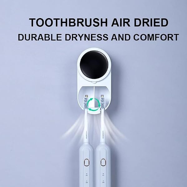 Wall Mounted Toothbrush Holder, Electric Tooth Brush Holders Double Cleaner for Bathroom with Auto Inductive Open/Close Cover, LED Smart Screen, Clean, Dry for Home, Travel by CVRUAY - Image 8