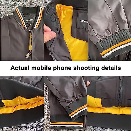 Men's Baseball Jackets for C.a.n-a.m Zip Bomber Jacket Lightweight Shell Jacket Motorcycle Jacket Thin Coat-Black-1||Medium3