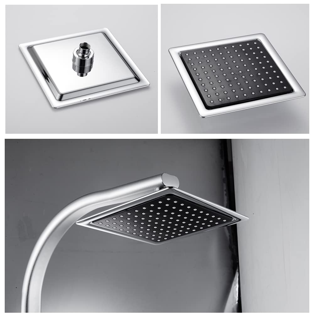 Ensemble de douche avec pommeau de douche, colonne de douche, colonne de douche, colonne de douche, colonne de douche, tuyau et porte-savon, chromé