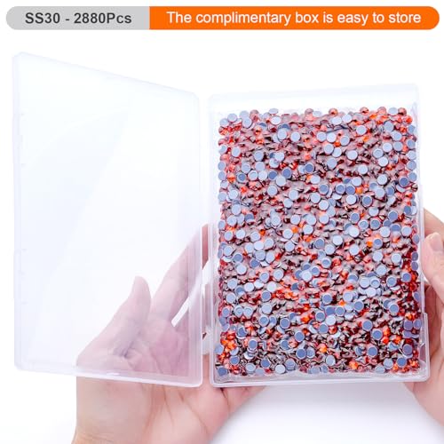 Image of Hotfix Rhinestones Bulk, 2880PCS Hyacinth Hot Fix Rhinestones for Clothes DIY Decoration Crafts, Hyacinth, SS30, 6.3-6.5mm