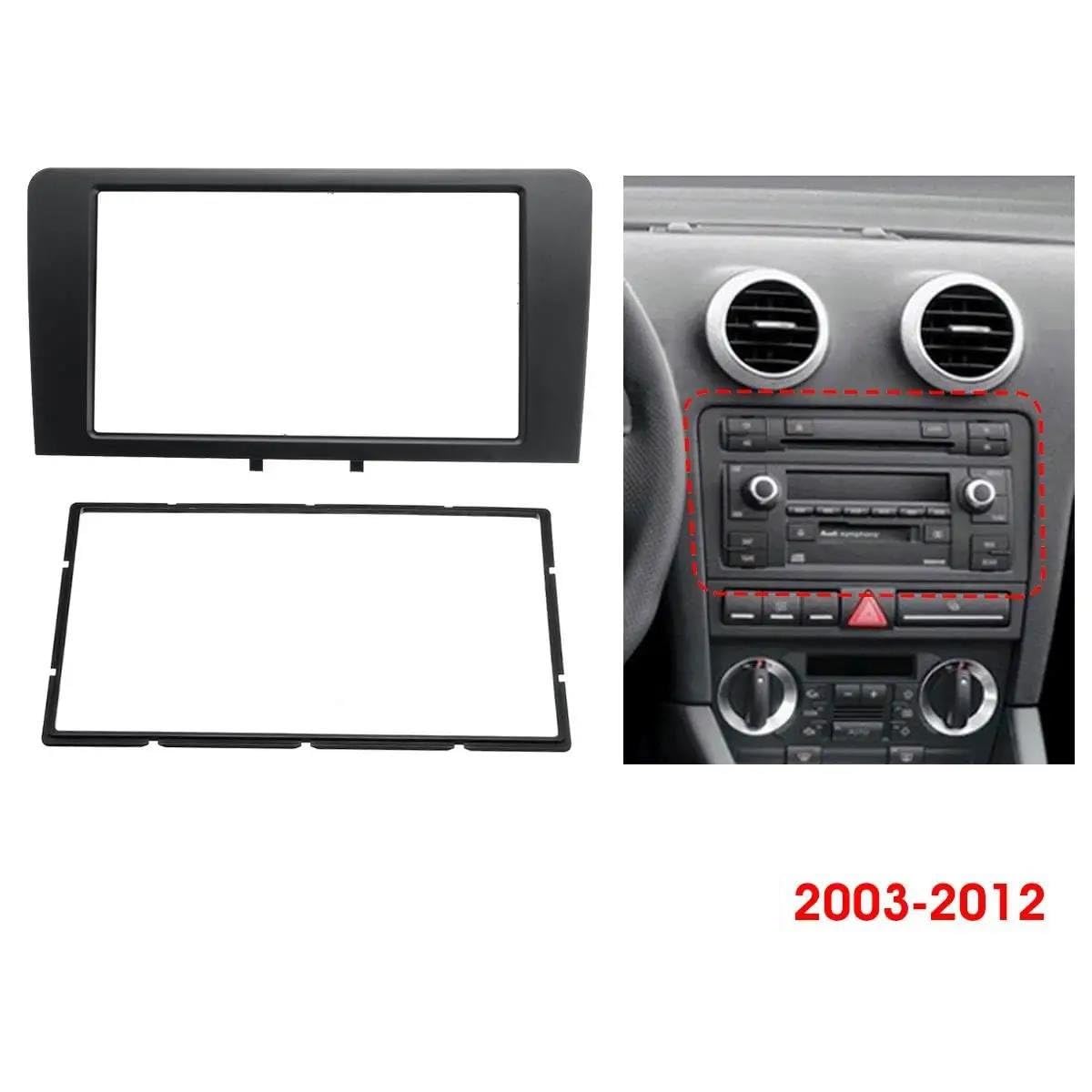 para A3 8P Modelo 2003-2012 Marco Adaptador Panel Radio Coche Doble DIN Embellecedor De Placa Estéreo MENSUNUBNM
